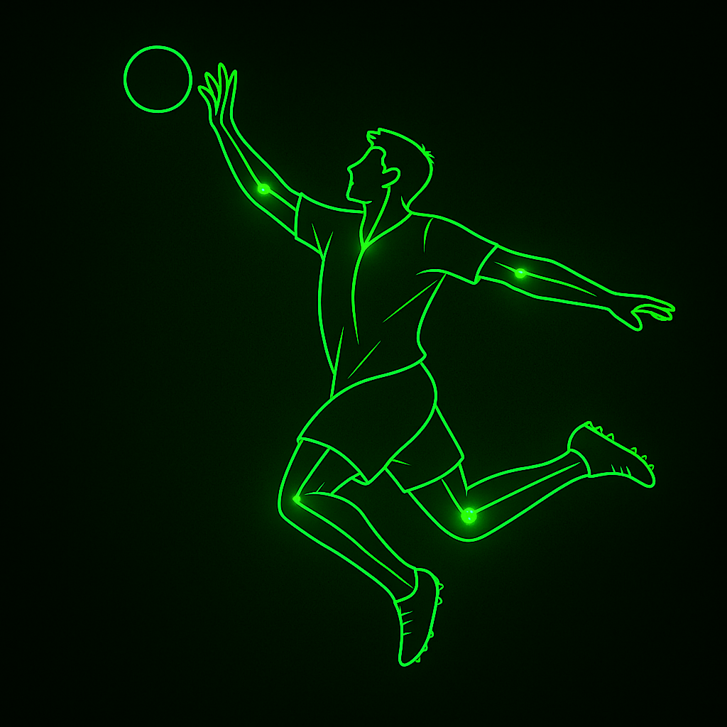 Outline of a person with highlighted joints to represent Titans benefit - Titan massage gun protects joints and muscles from impact sports wear and tear, reducing tension.