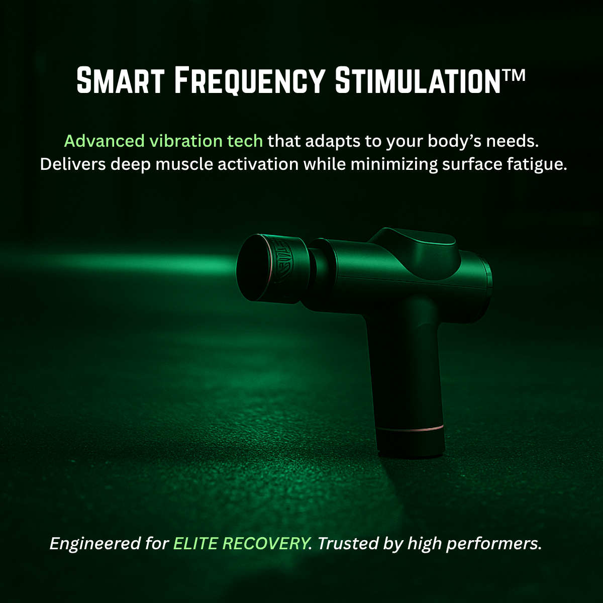 Smart Frequency Stimulation™ technology graphic for GRAL Titan massage gun