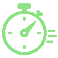 Icon showing a stopwatch to represent accelerated recovery benefit 