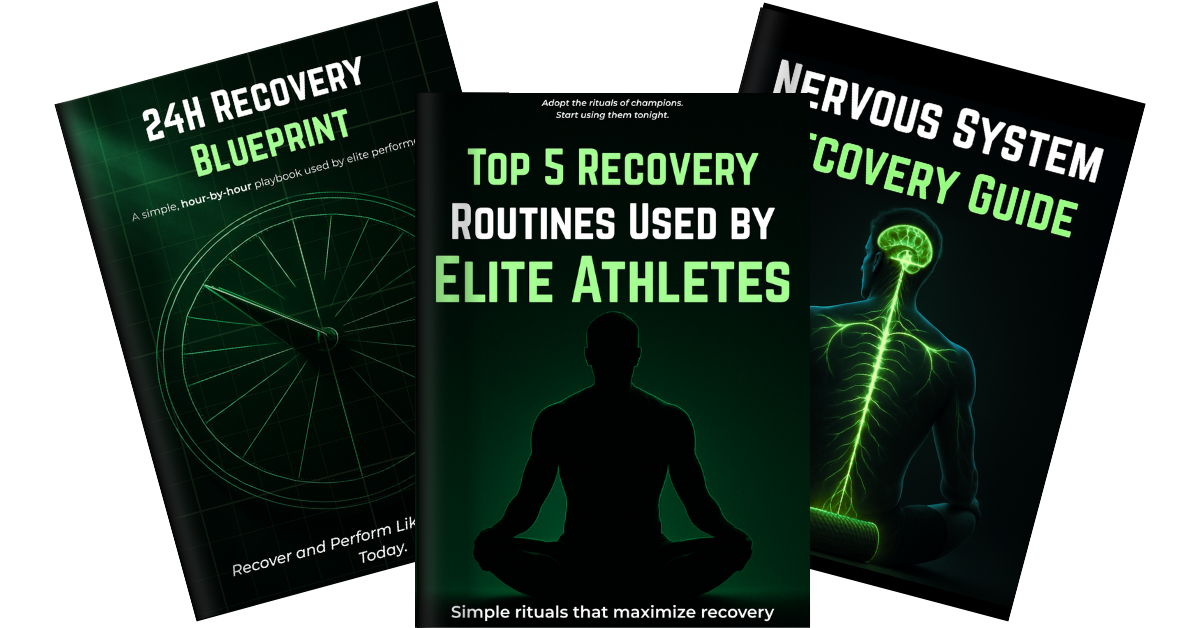 Three guides on maximising recovery, including 24h recovery blueprint, cns recovery guide and top 5 routines used by elite athletes.